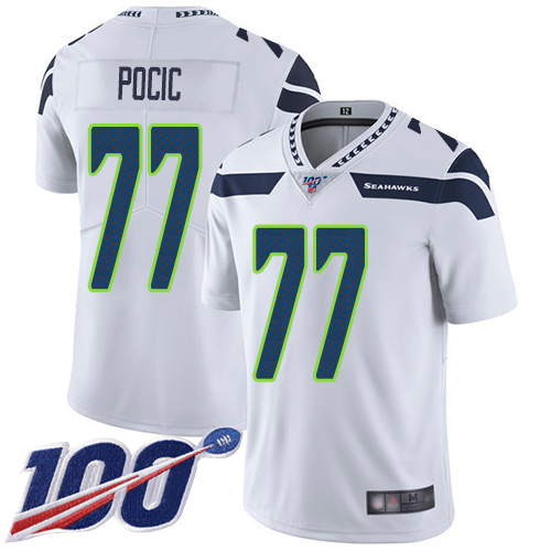 Seattle Seahawks Limited White Men Ethan Pocic Road Jersey NFL Football #77 100th Season Vapor Untouchable->seattle seahawks->NFL Jersey